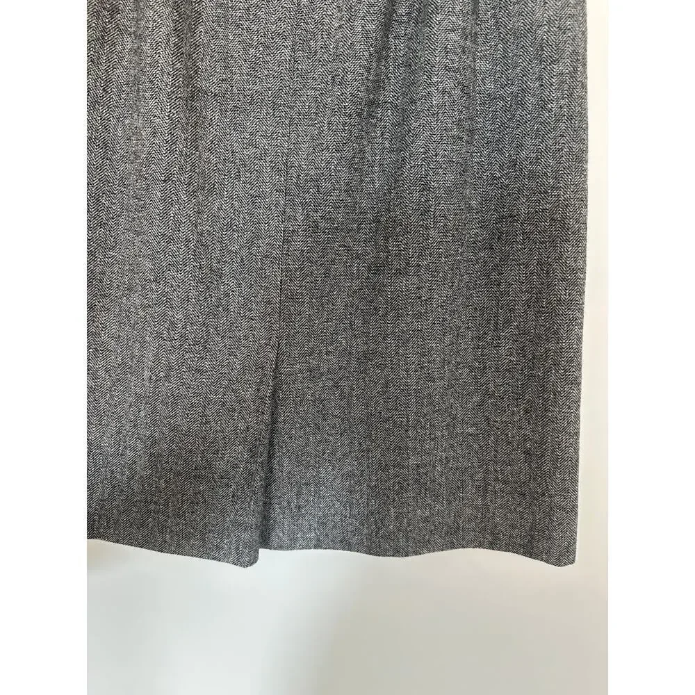 Pendleton Vintage Large Gray Wool Herringbone Pencil Midi Skirt Academia Office - Picture 3 of 8